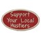 Support Your Local Hustlers, Red and Cream, Embroidered Iron on Patch